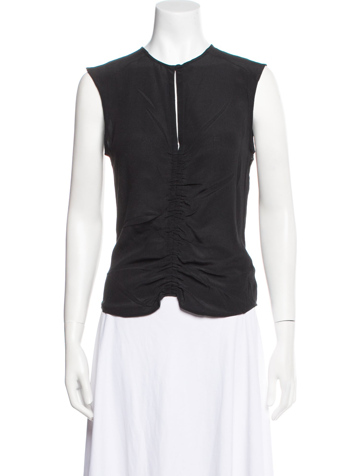 Maria Cher Silk Crew Neck Top