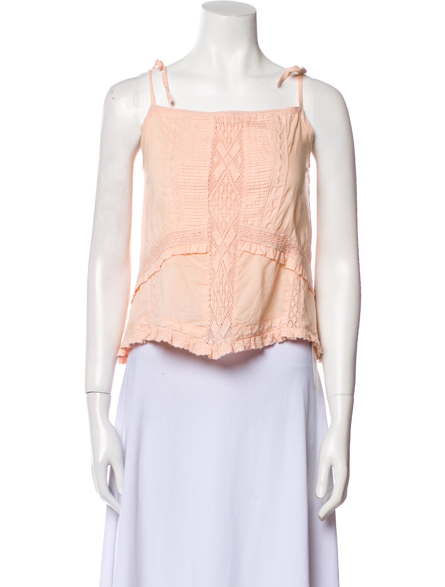 Maria Cher Square Neckline Sleeveless Crop Top