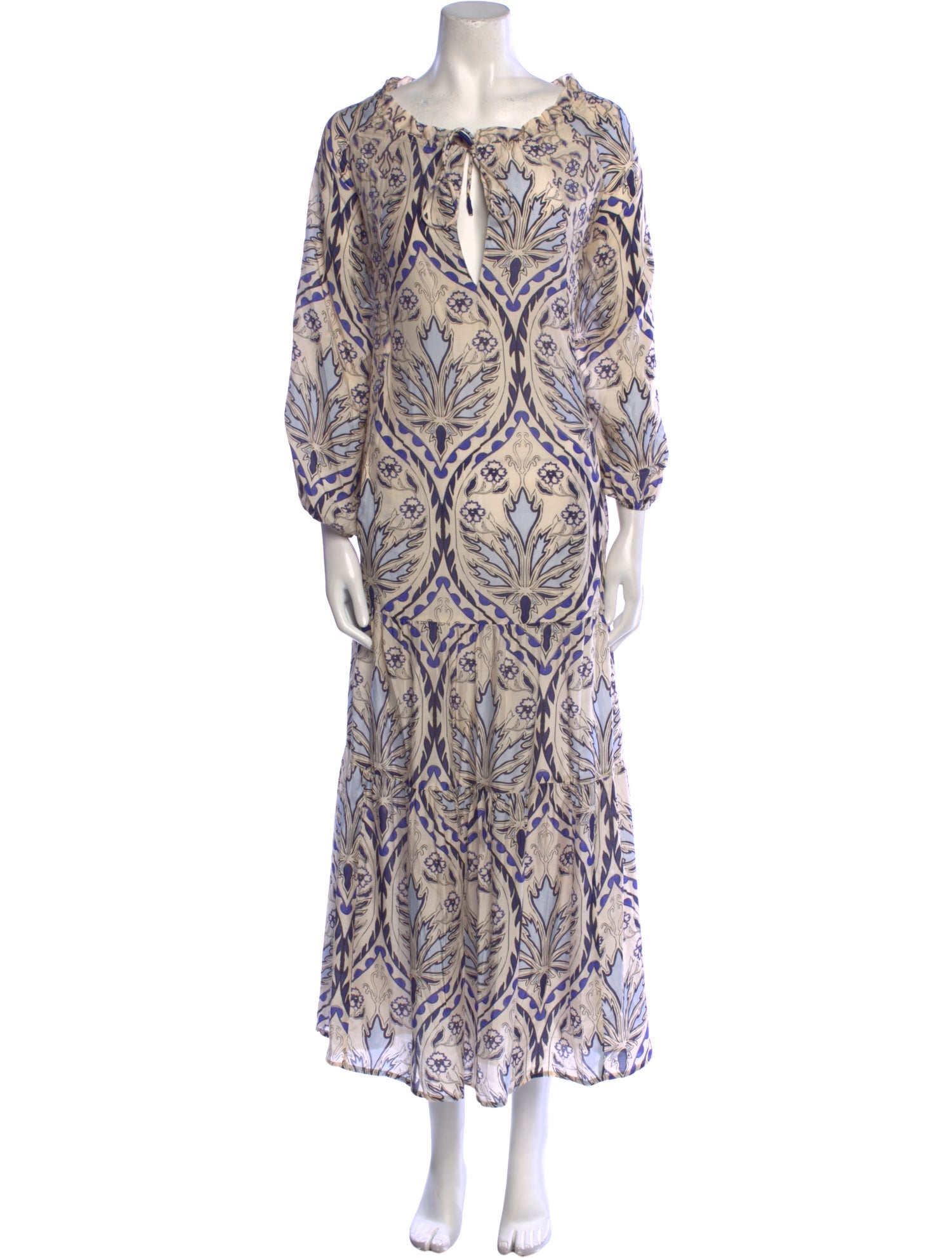 Maria Cher Paisley Print Long Dress