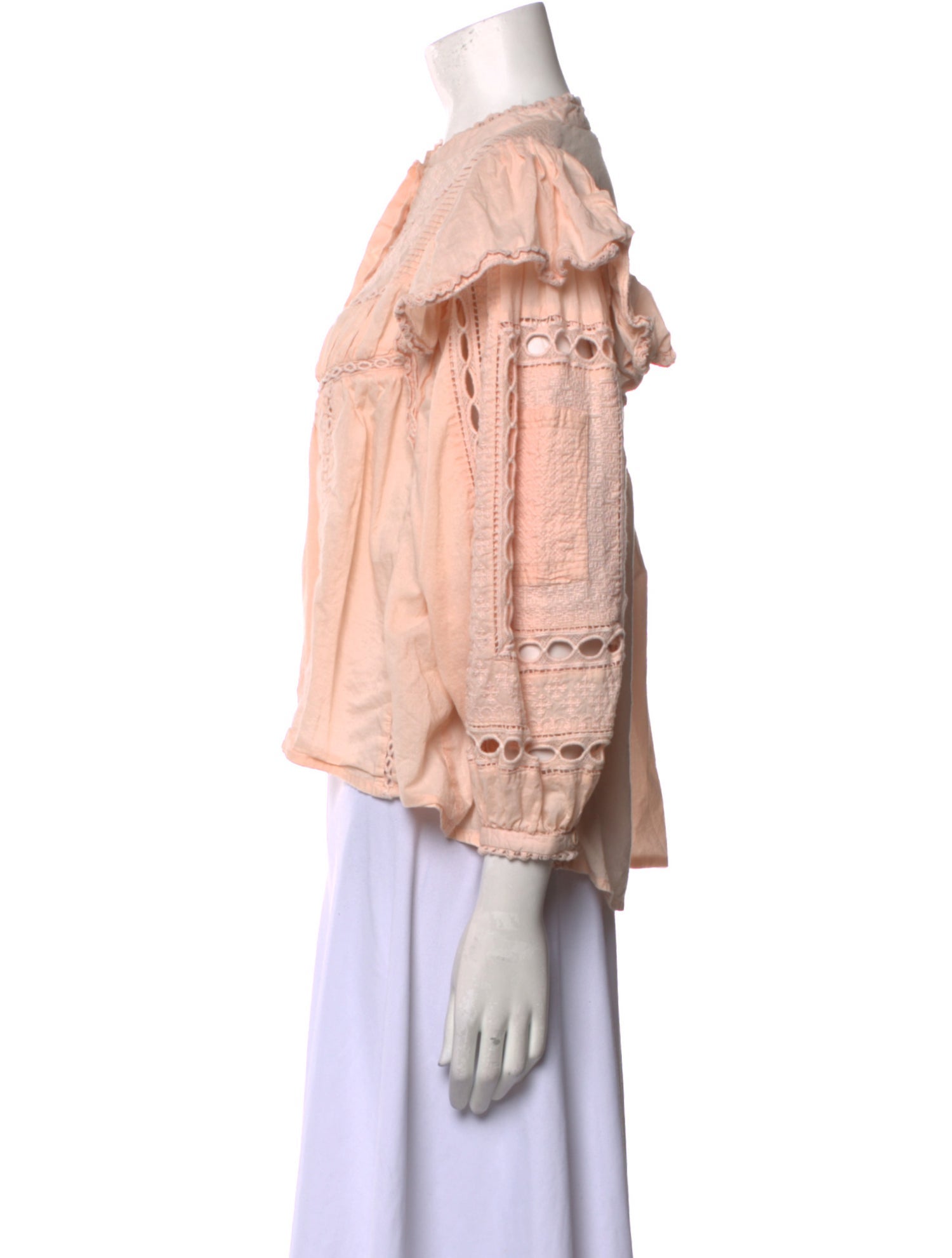 Maria Cher Mock Neck Three-Quarter Sleeve Blouse