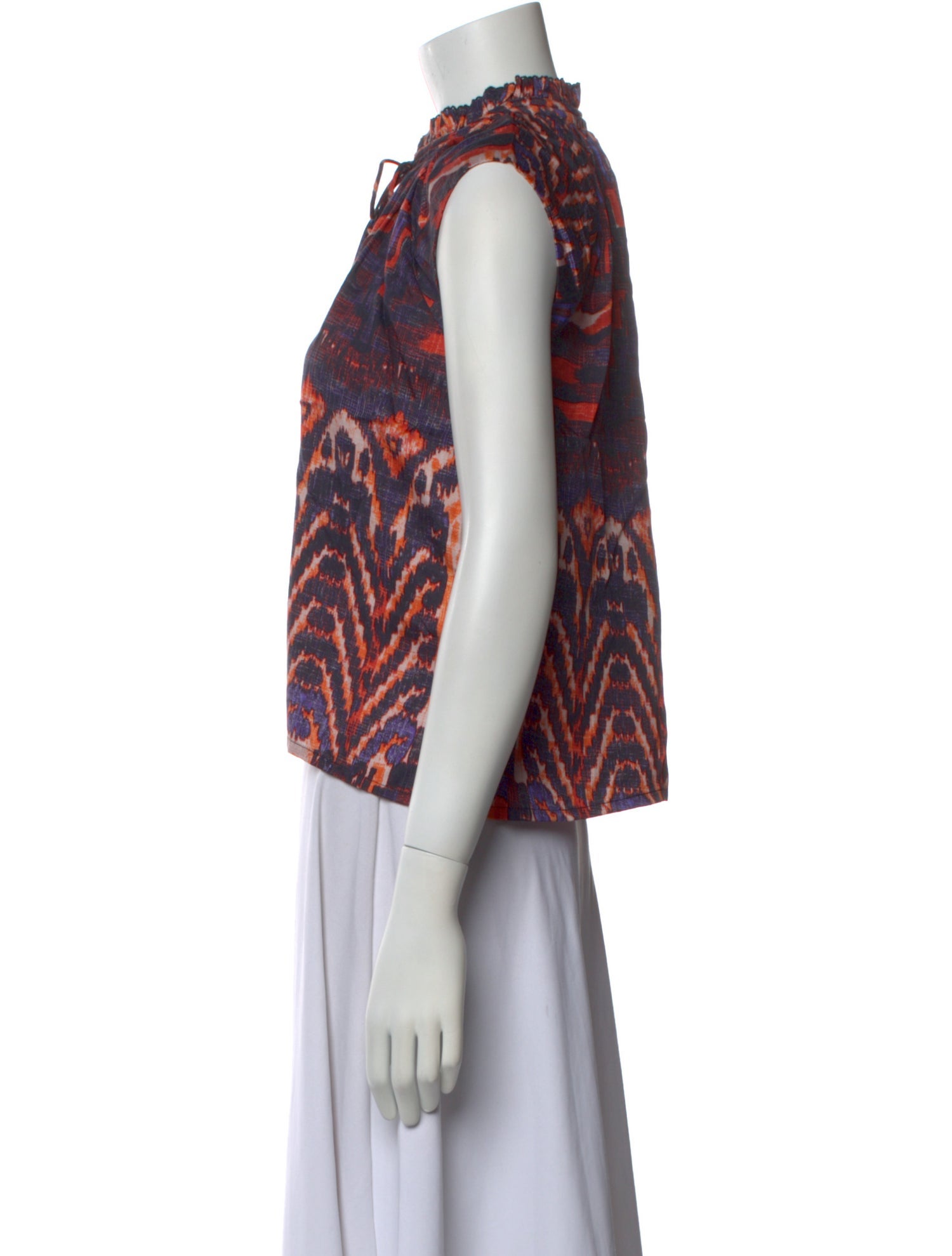 Maria Cher Printed Mock Neck Crop Top w/ Tags