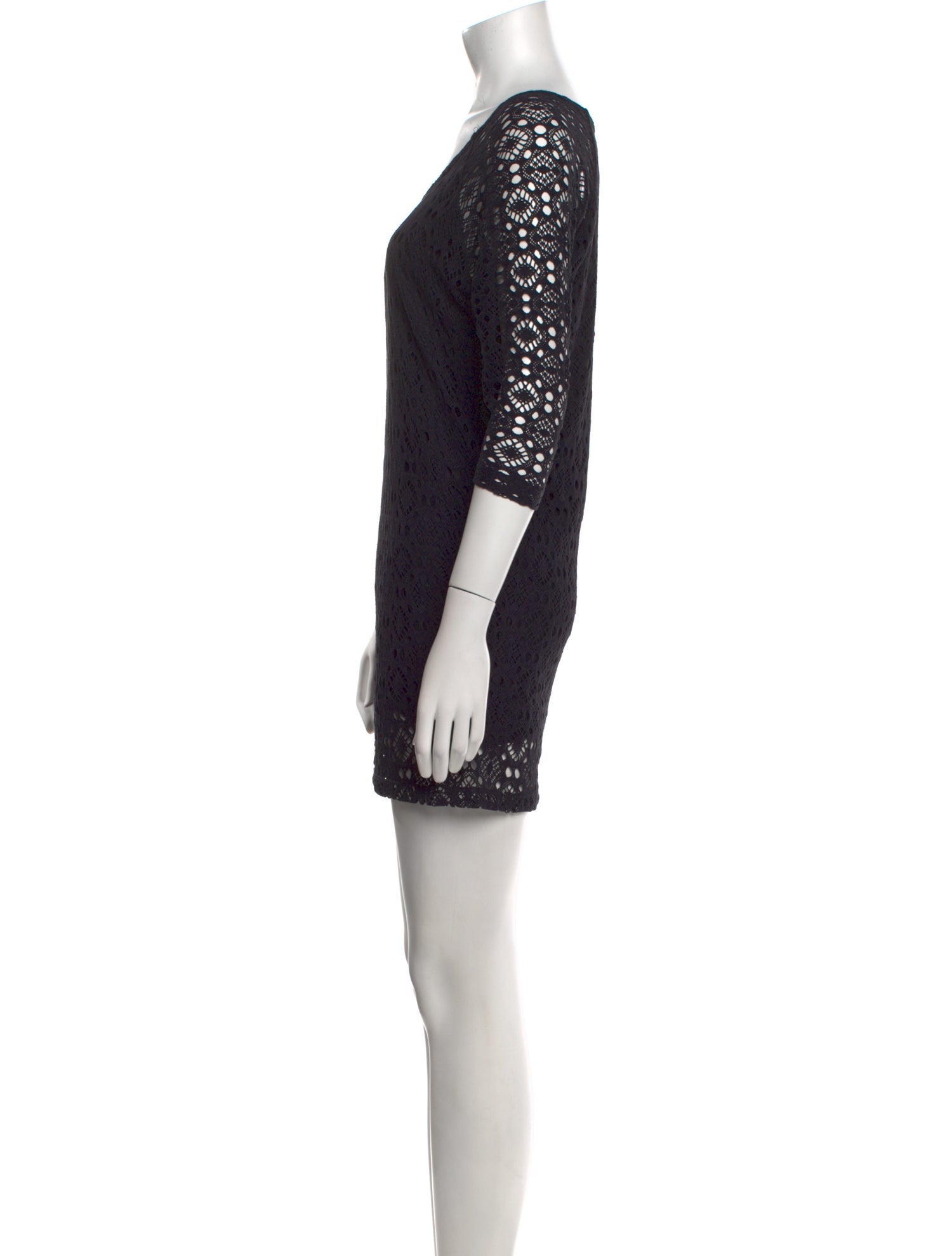 Maria Cher Lace Pattern Mini Dress