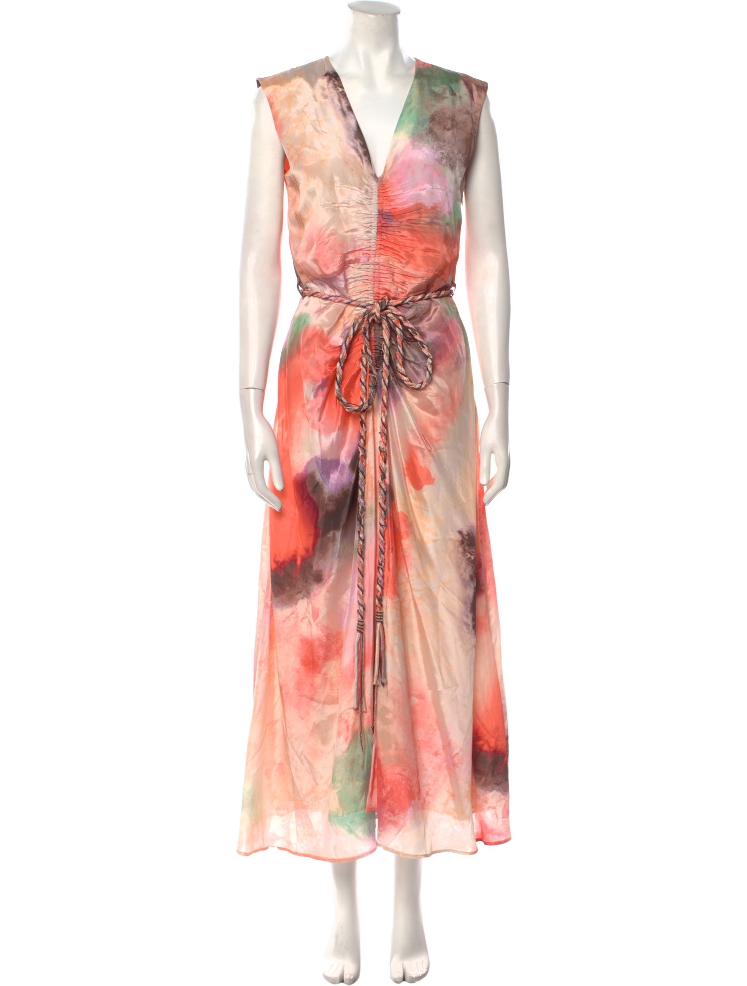 Maria Cher Tie-Dye Print Long Dress