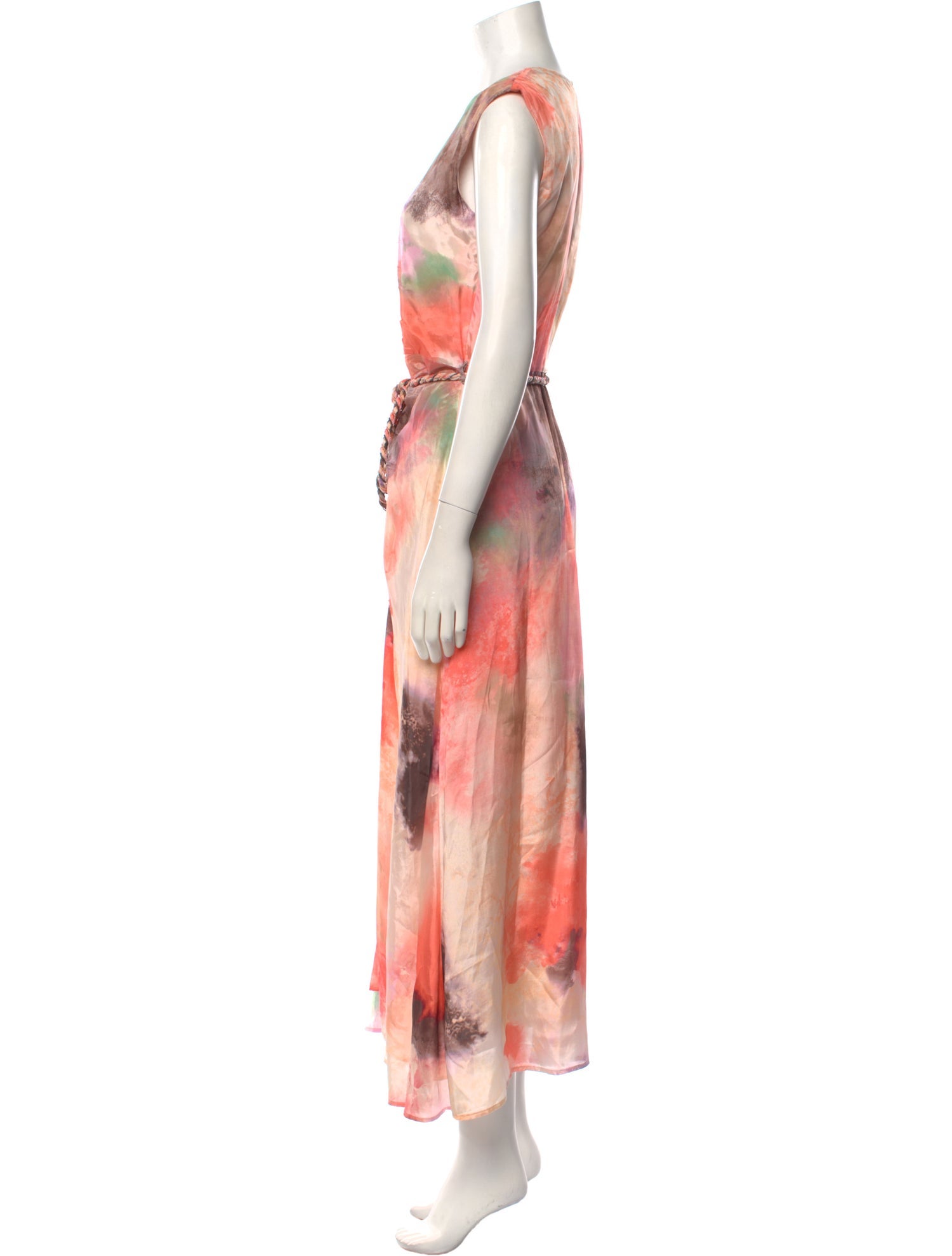 Maria Cher Tie-Dye Print Long Dress