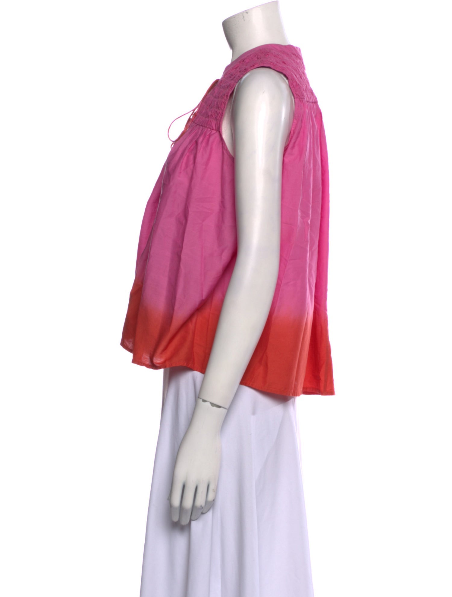 Maria Cher Tie-Dye Print V-Neck Top