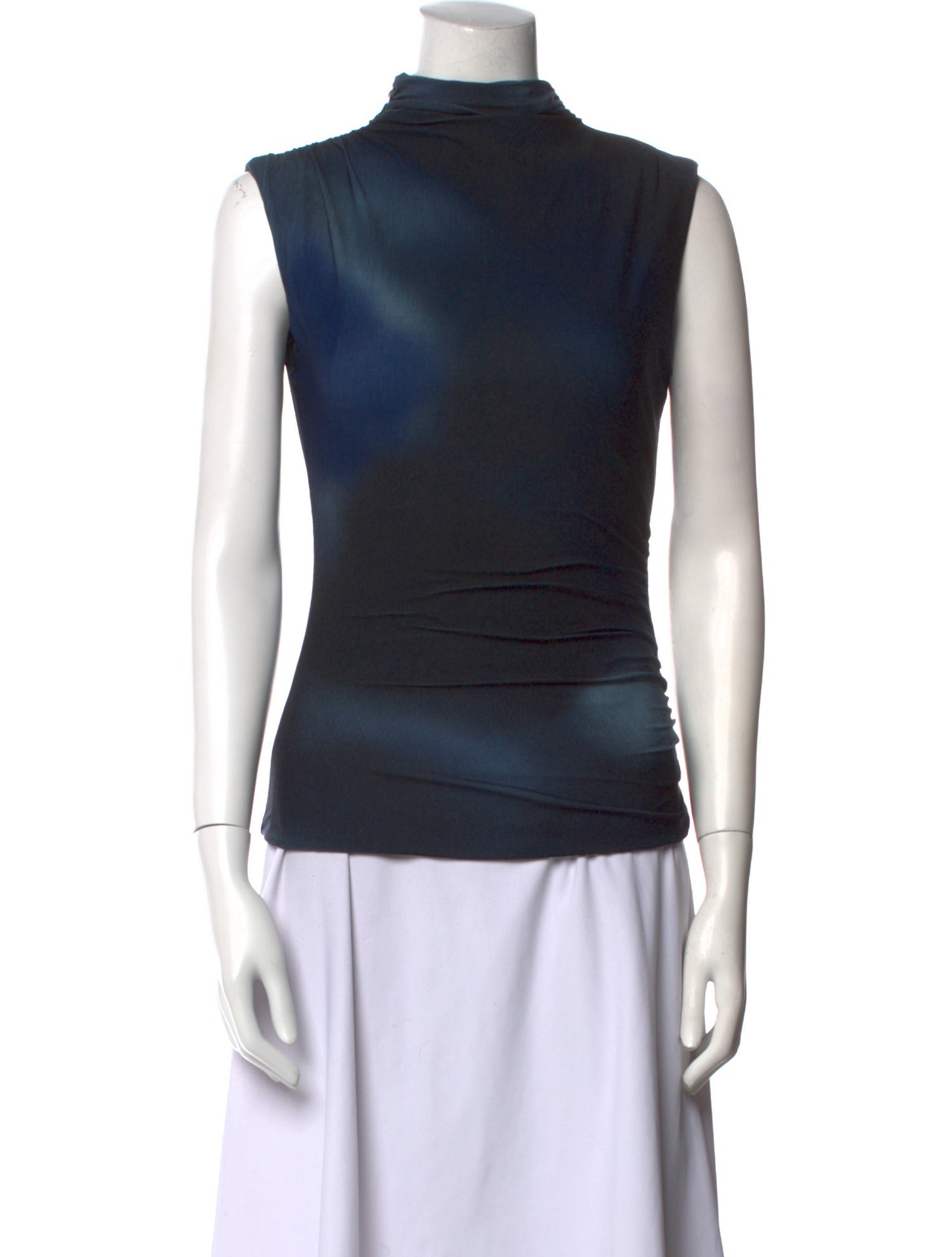 Maria Cher Mock Neck Sleeveless Top