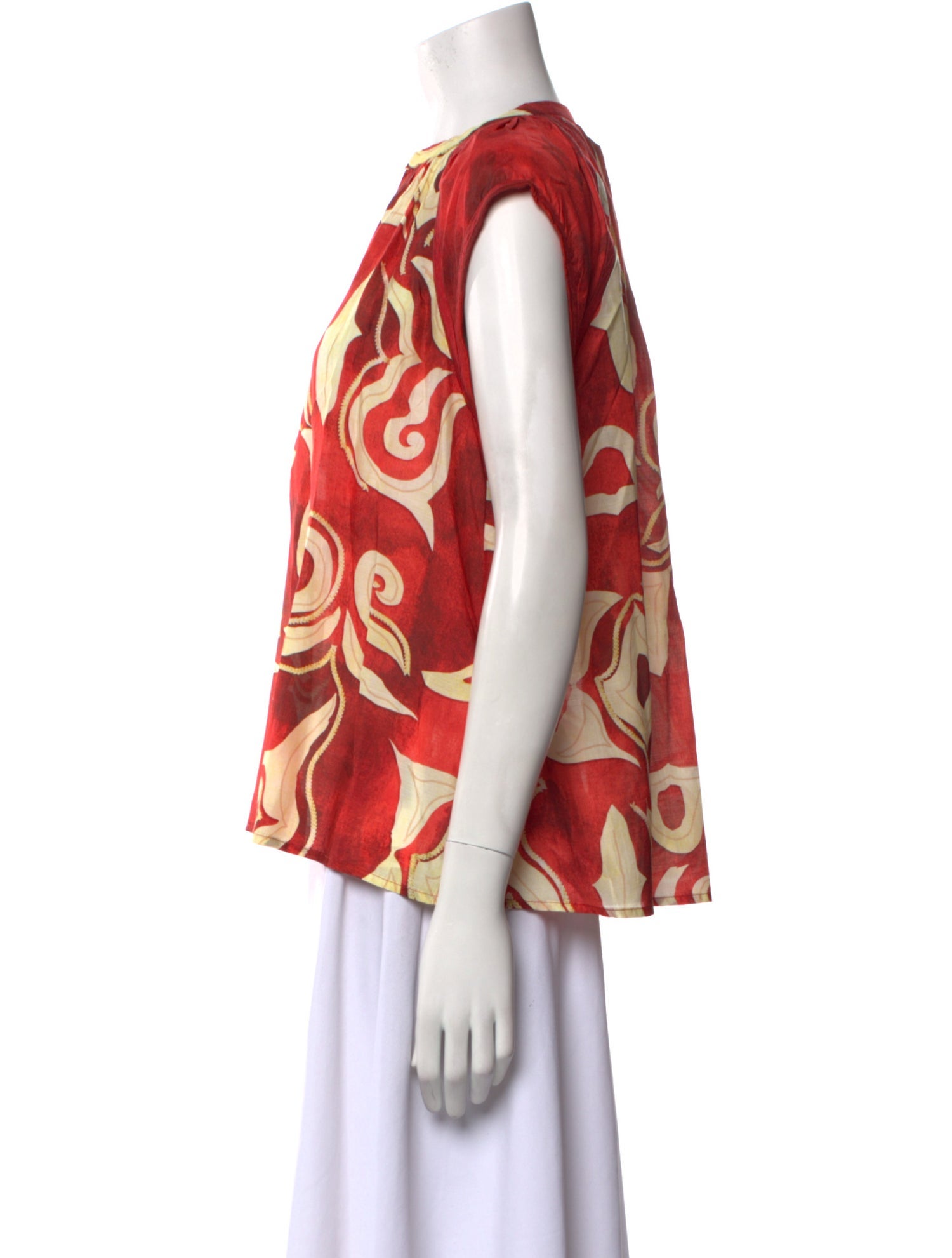 Maria Cher Printed Mock Neck Blouse w/ Tags