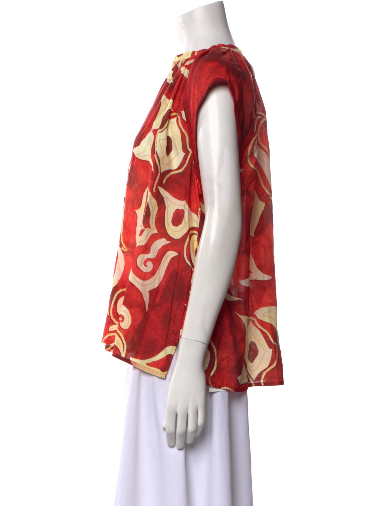 Maria Cher Printed Bateau Neckline Blouse