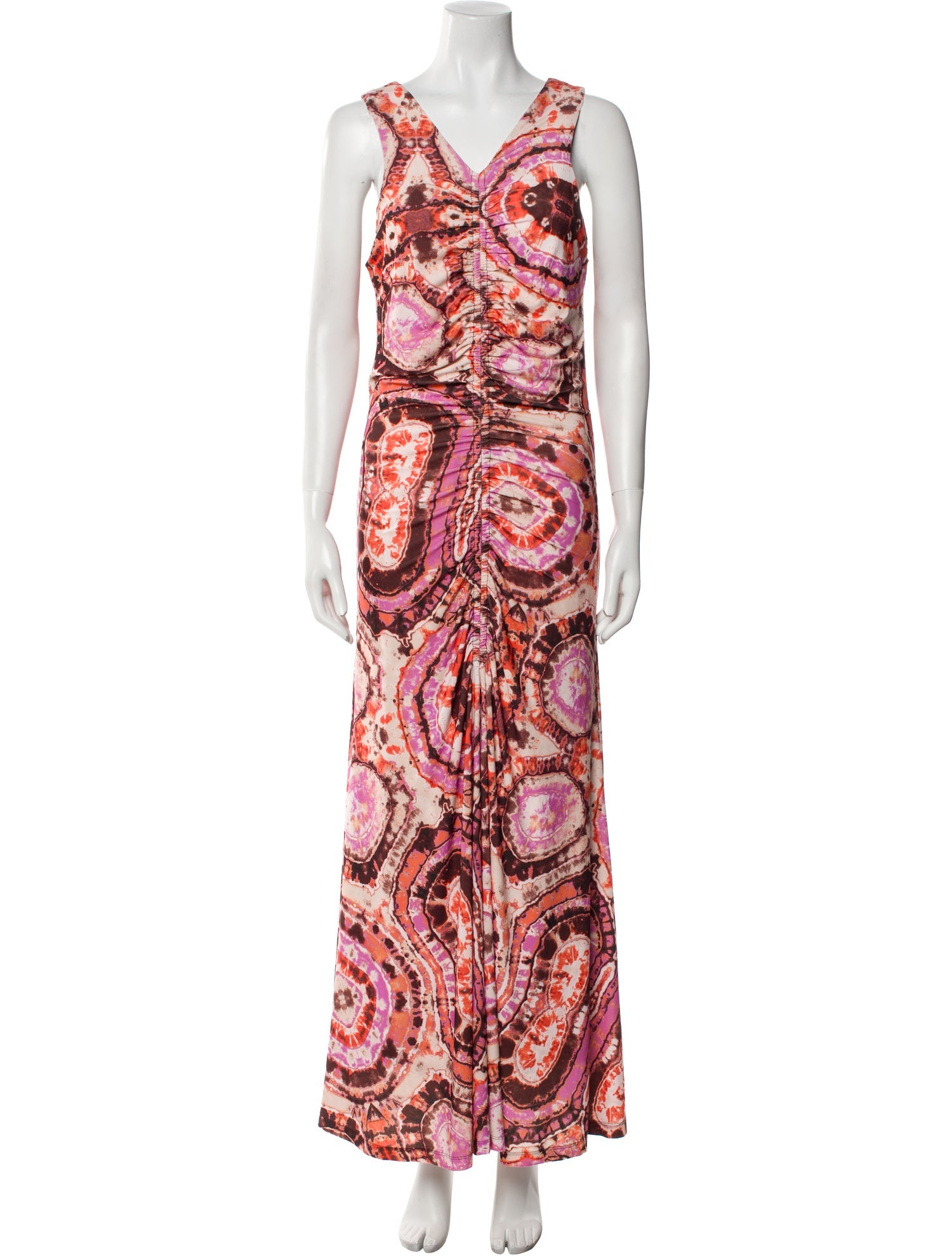 Maria Cher Tie-Dye Print Long Dress