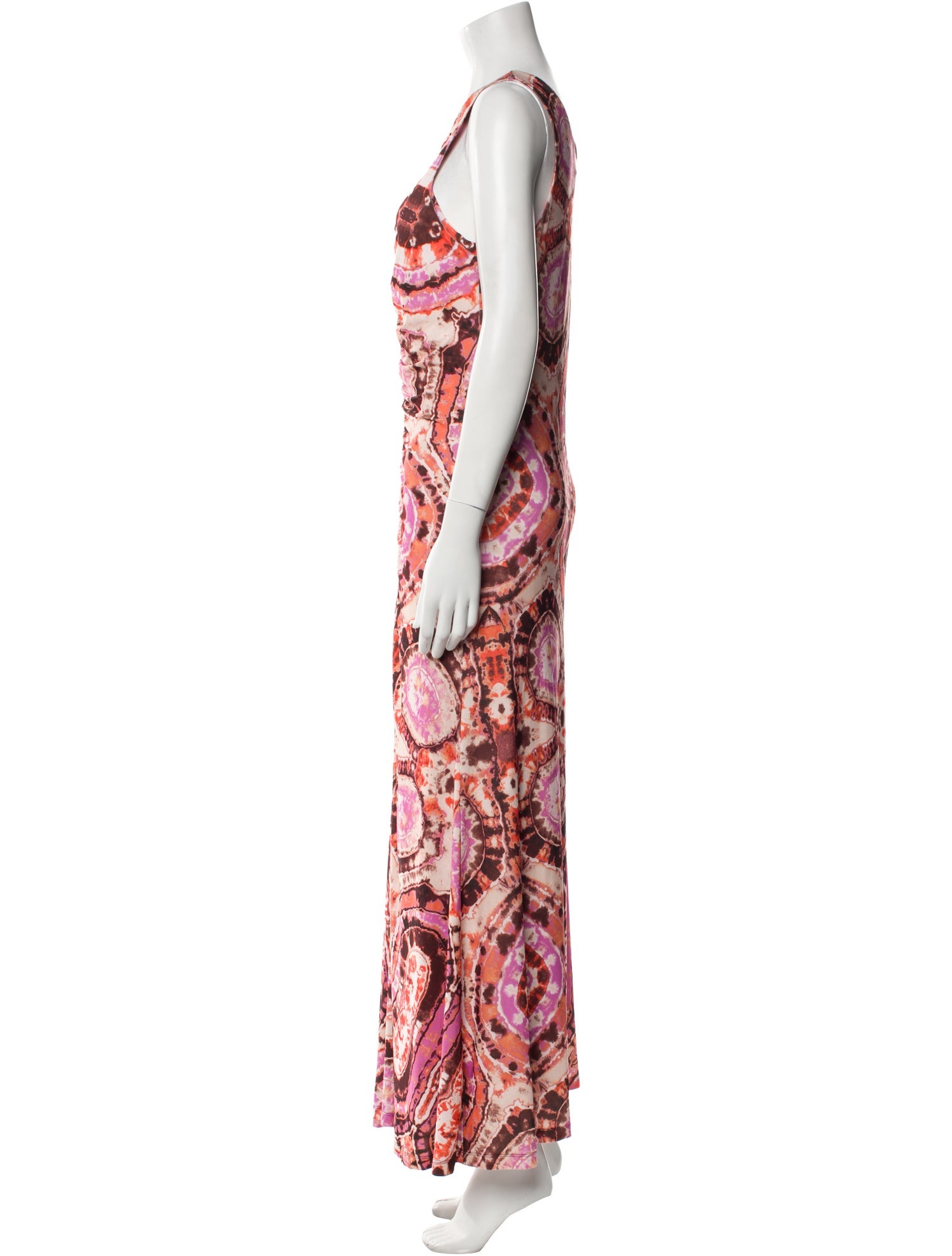 Maria Cher Tie-Dye Print Long Dress