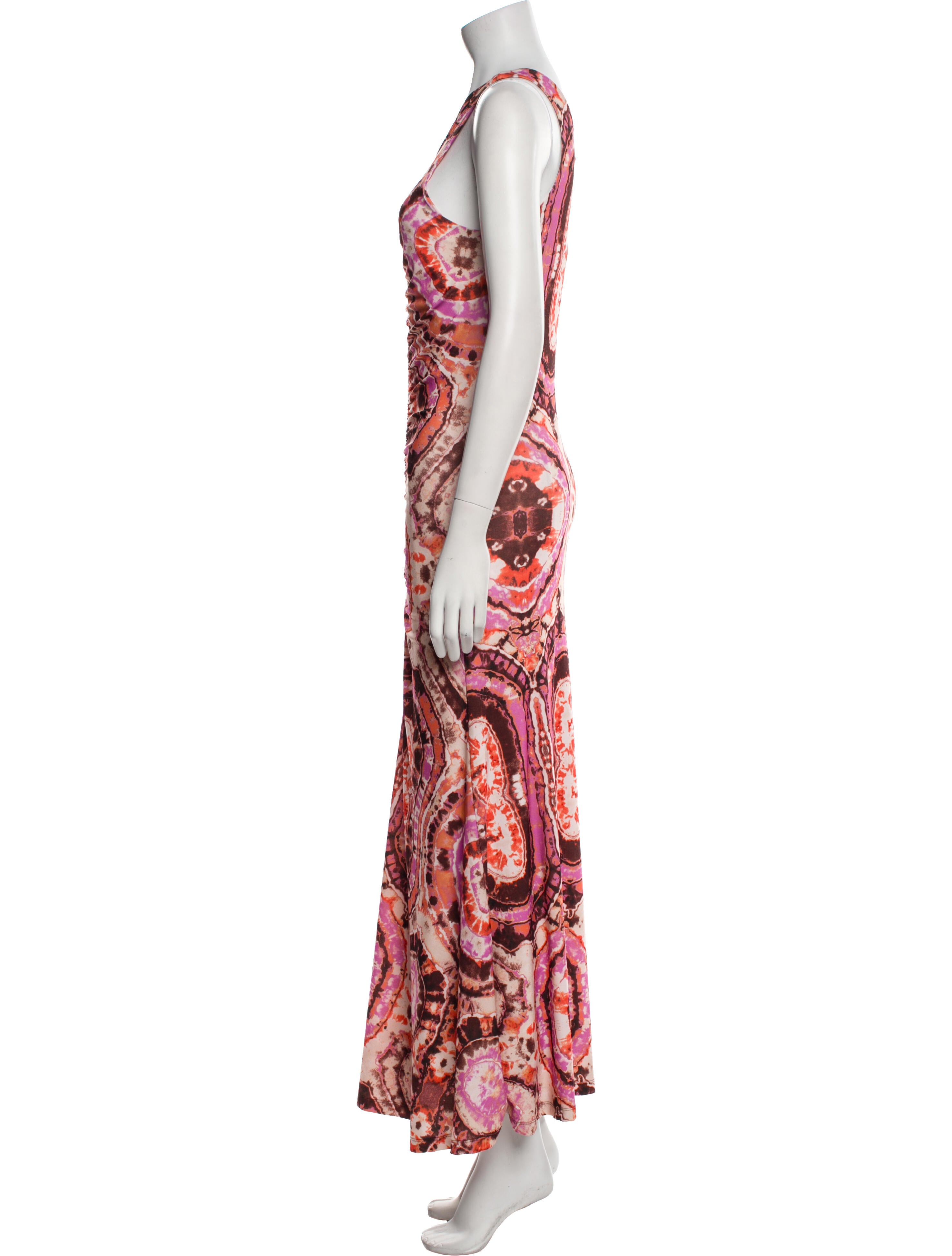 Maria Cher Tie-Dye Print Long Dress