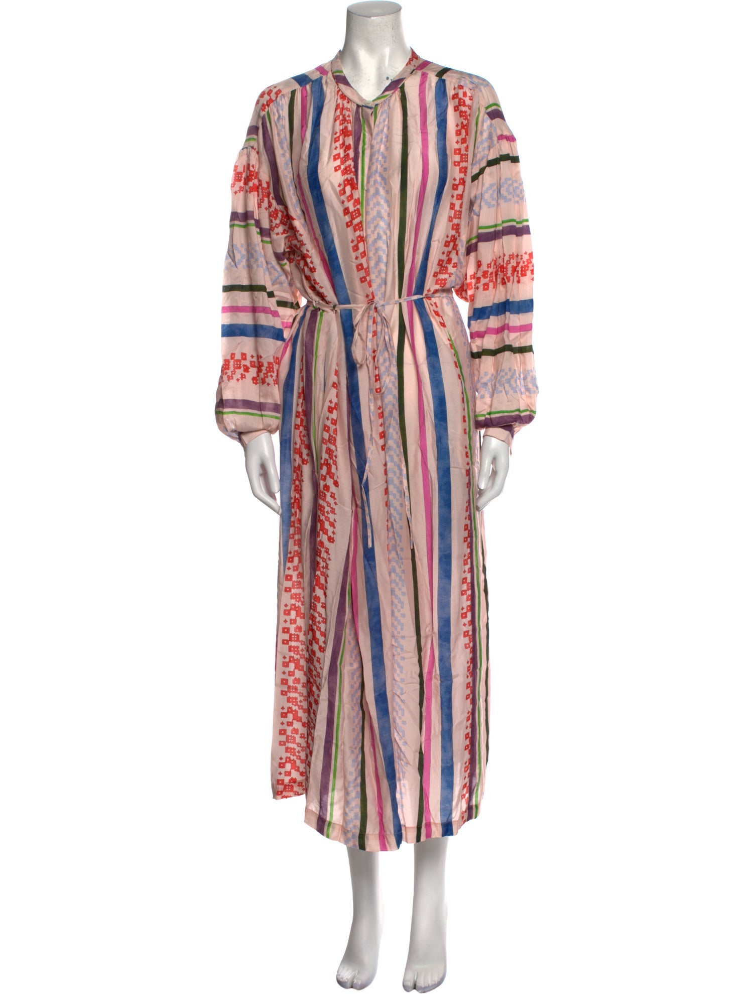 Maria Cher Striped Long Dress