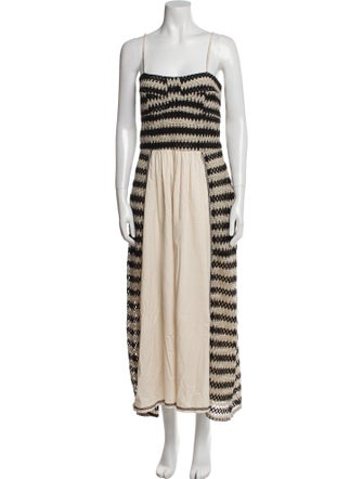 Maria Cher Striped Long Dress