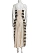 Maria Cher Striped Long Dress