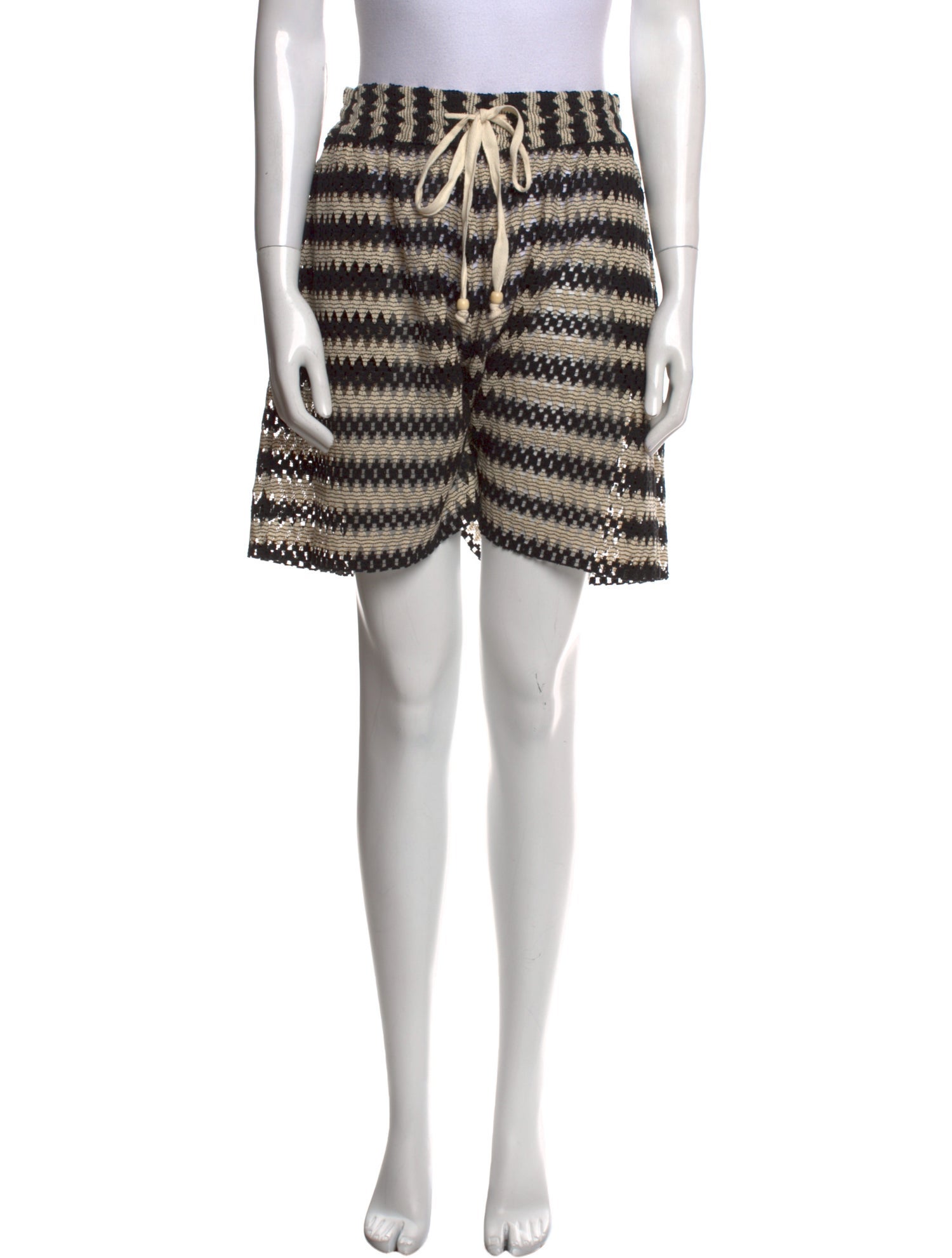 Maria Cher Striped Mini Shorts