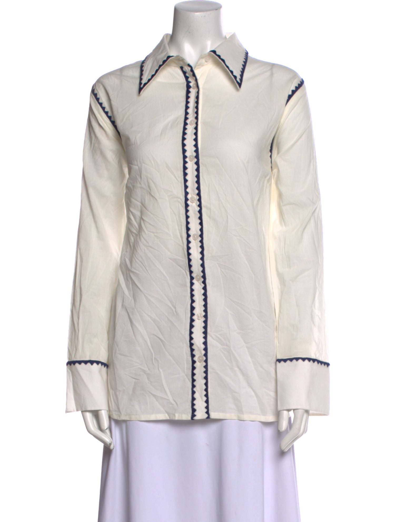 Maria Cher Long Sleeve Button-Up Top