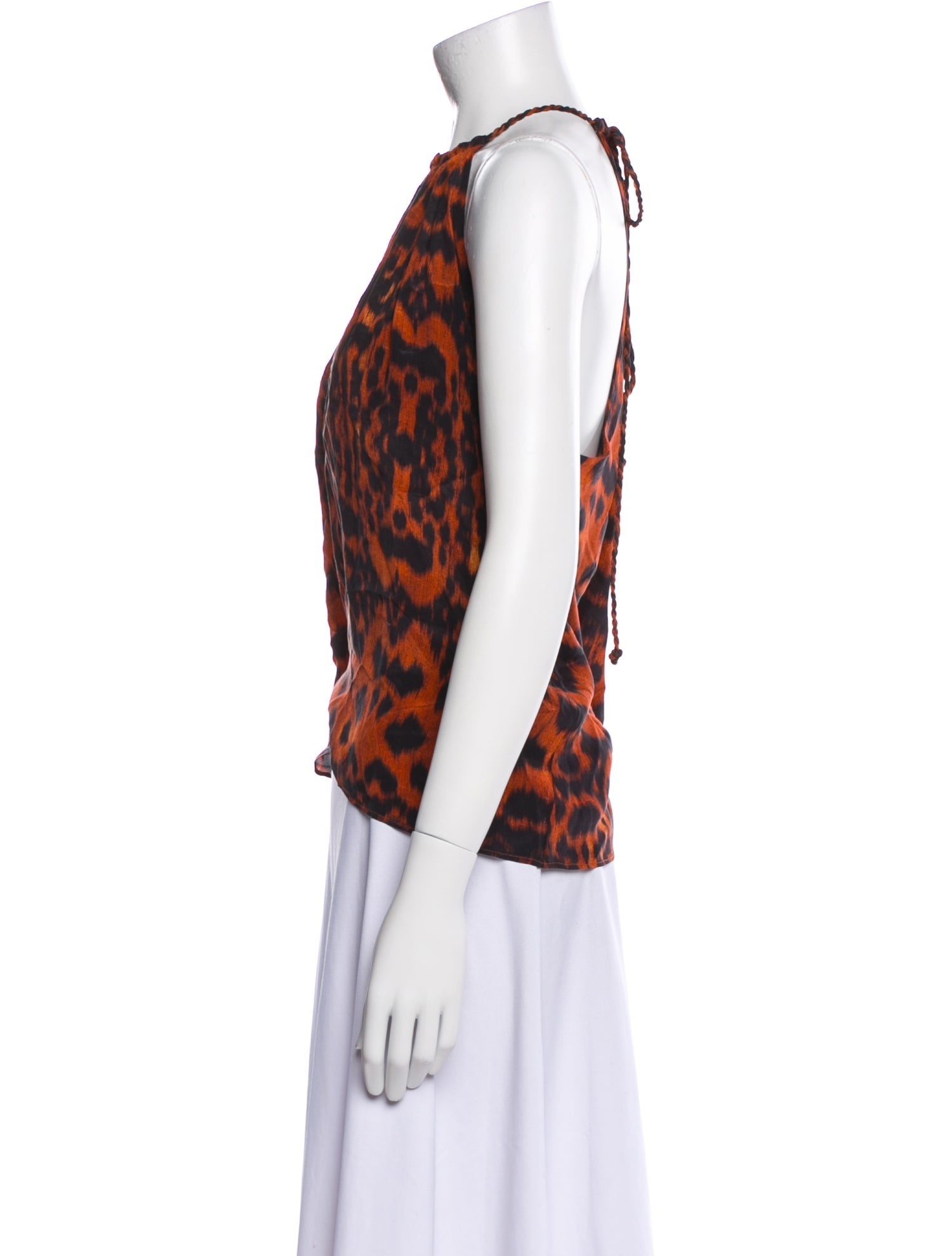 Maria Cher Silk Animal Print Blouse