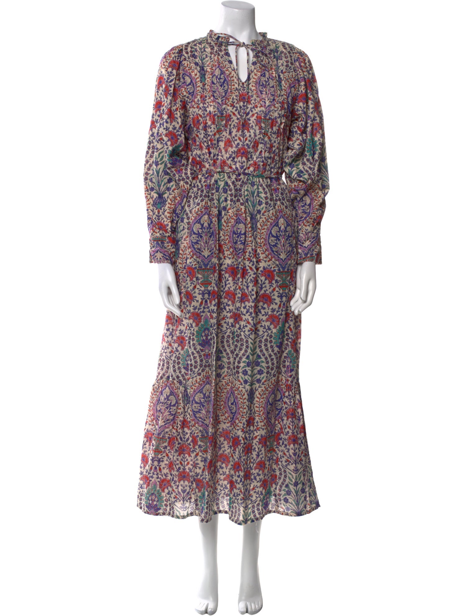 Maria Cher Paisley Print Long Dress