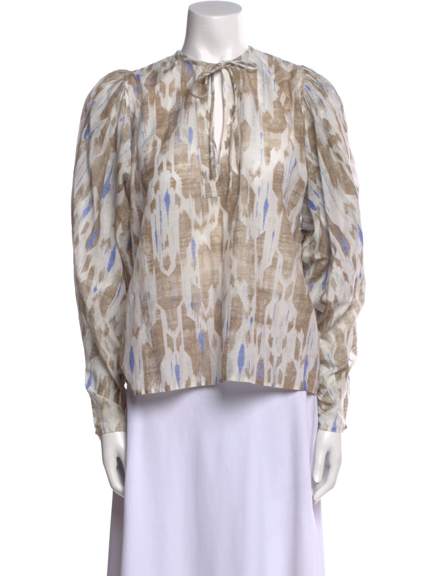 Maria Cher Printed Mock Neck Blouse