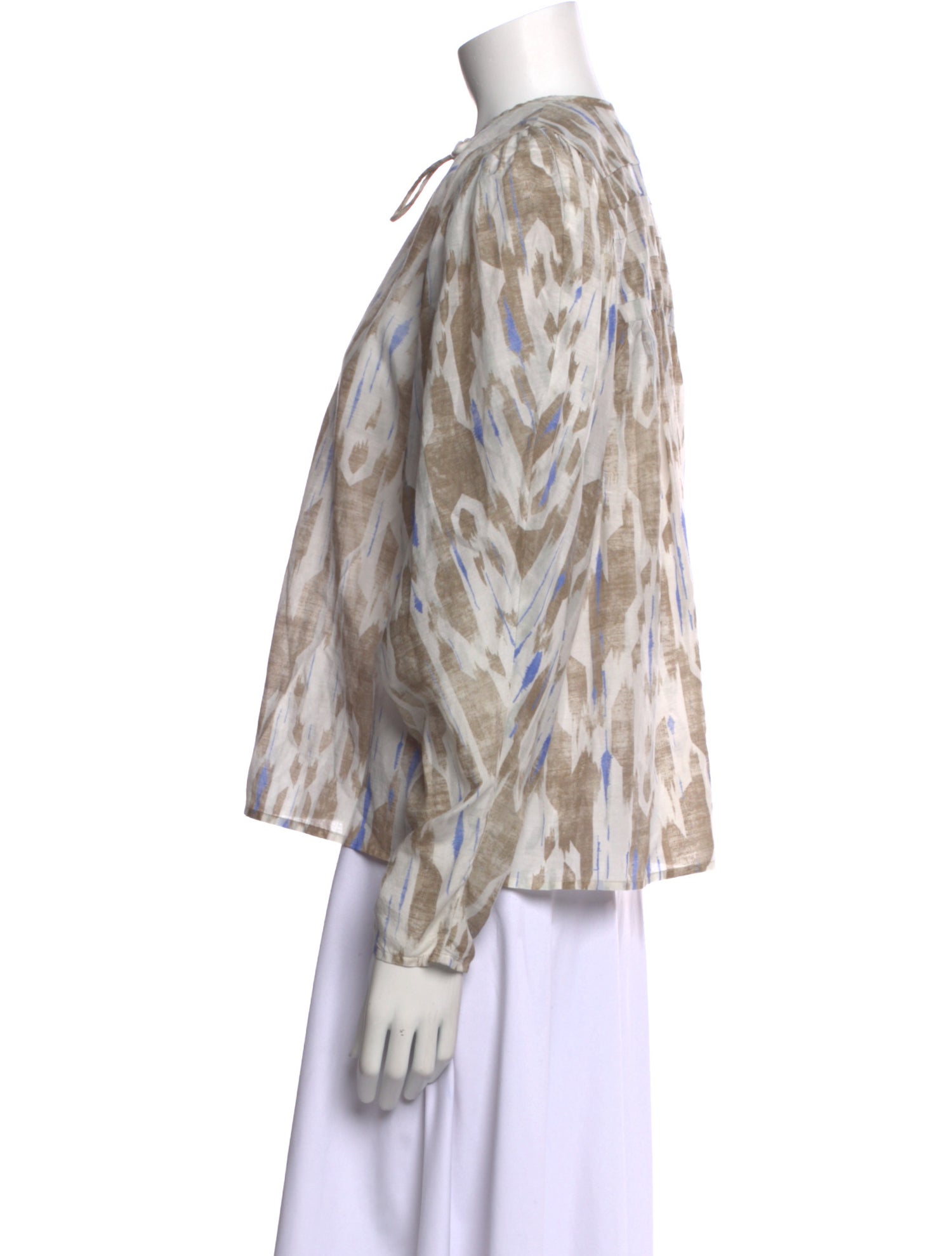 Maria Cher Printed Mock Neck Blouse