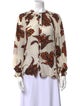 Maria Cher Floral Print Crew Neck Blouse