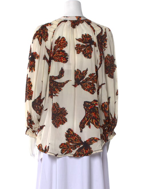 Maria Cher Floral Print Crew Neck Blouse