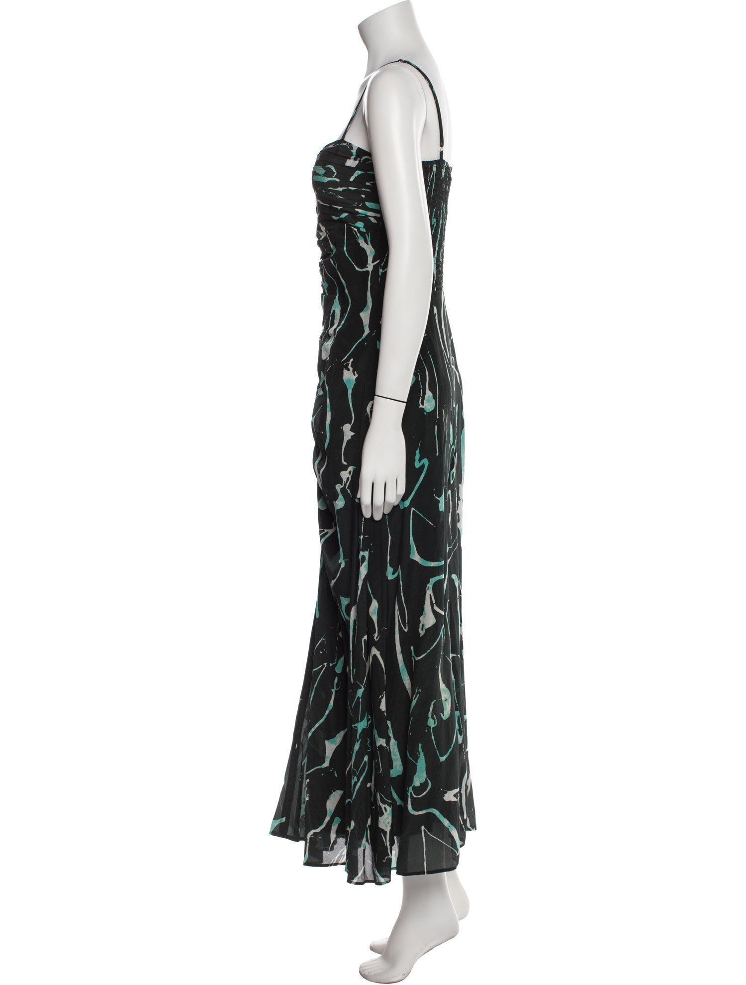 Maria Cher Printed Long Dress w/ Tags