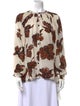 Maria Cher Floral Print Crew Neck Blouse
