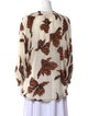 Maria Cher Floral Print Crew Neck Blouse
