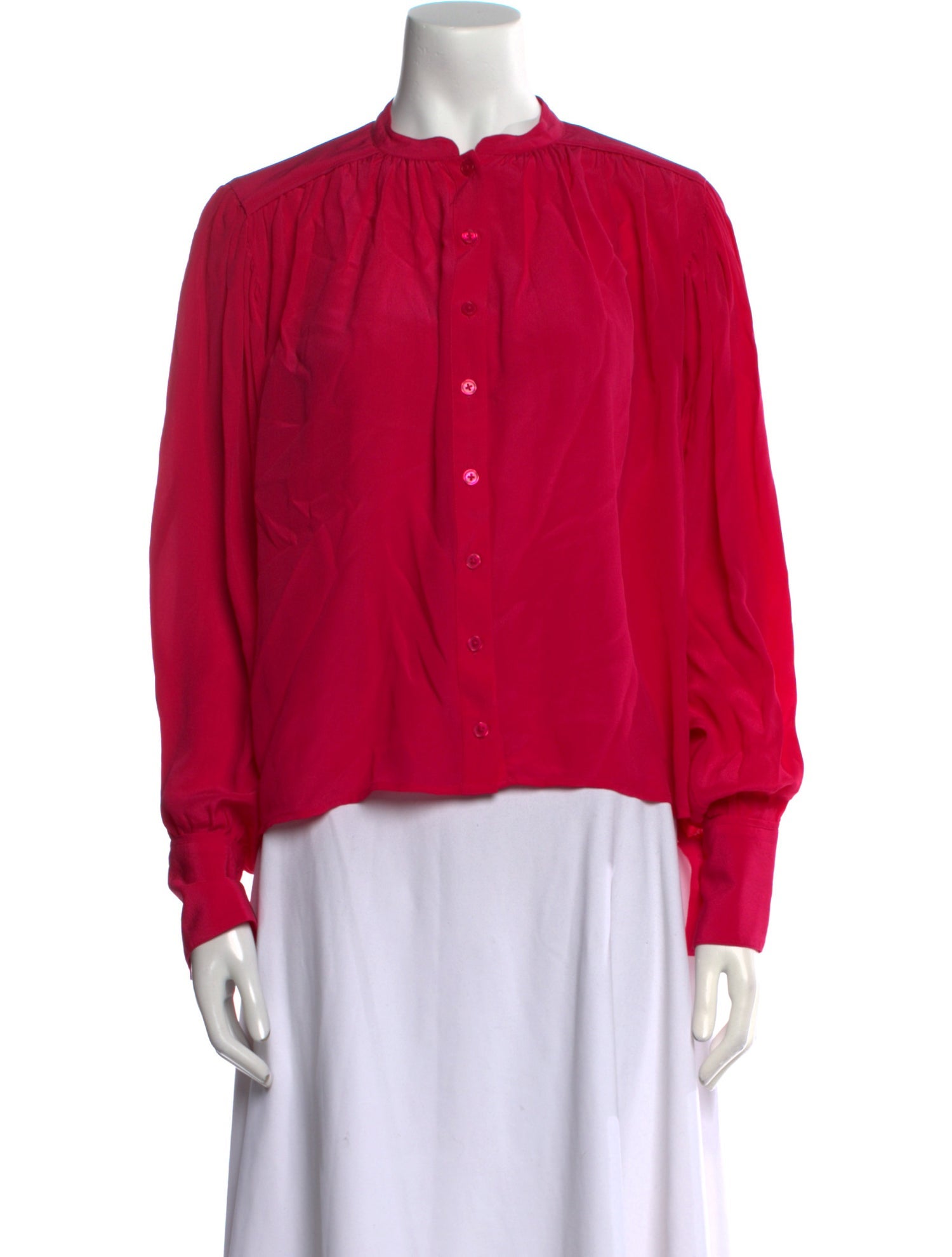 Maria Cher Silk Mock Neck Blouse