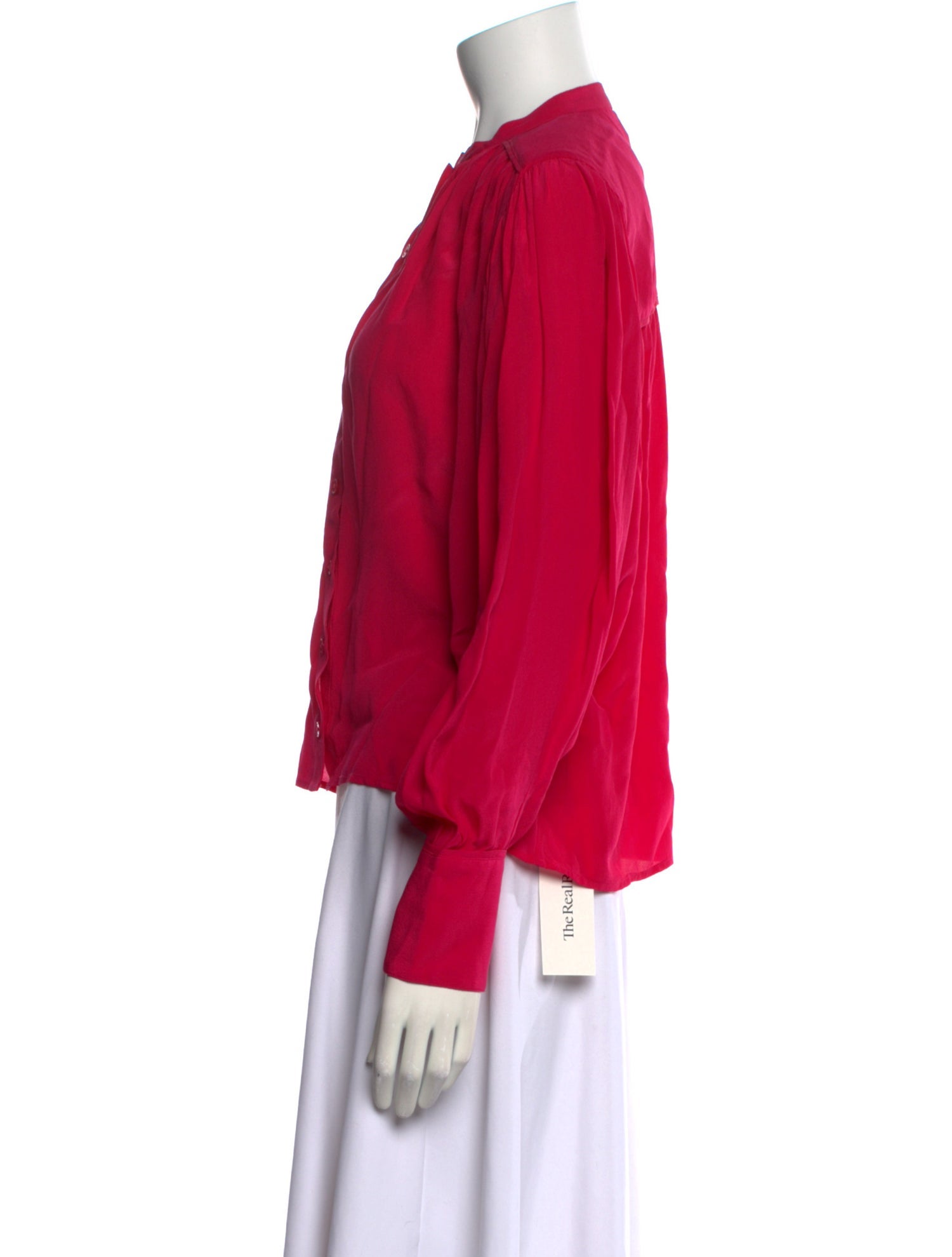 Maria Cher Silk Mock Neck Blouse