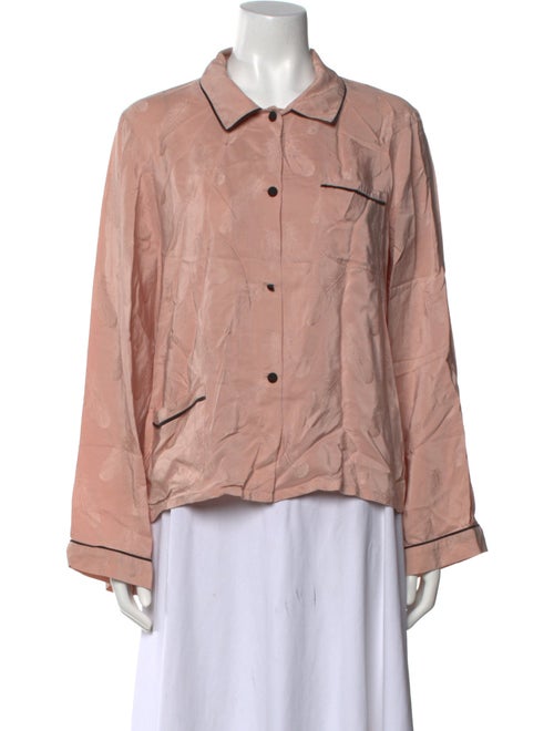 Morgan Lane Silk Long Sleeve Button-Up Top