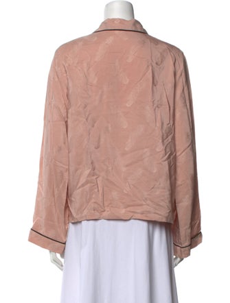 Morgan Lane Silk Long Sleeve Button-Up Top