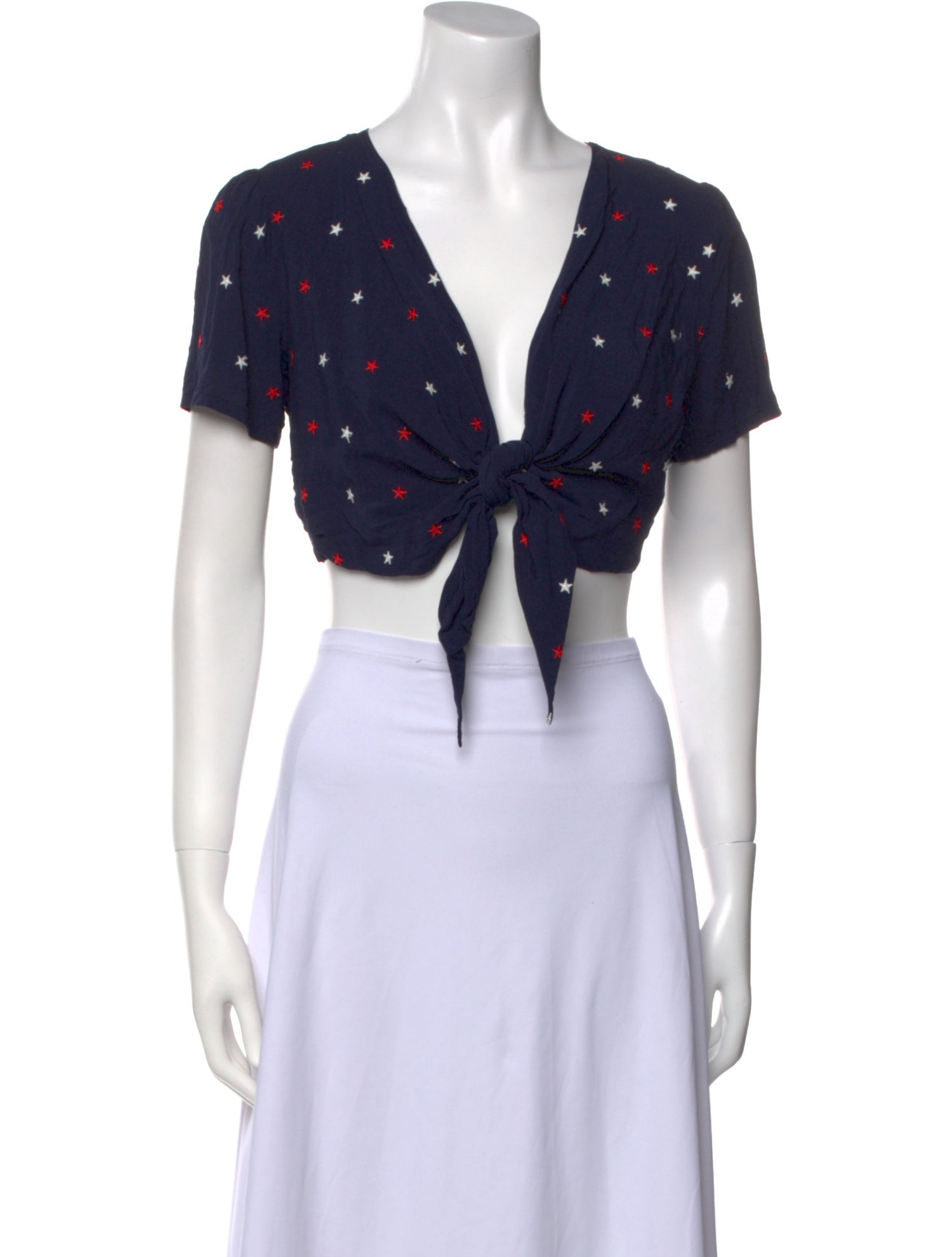 Morgan Lane Floral Print V-Neck Crop Top