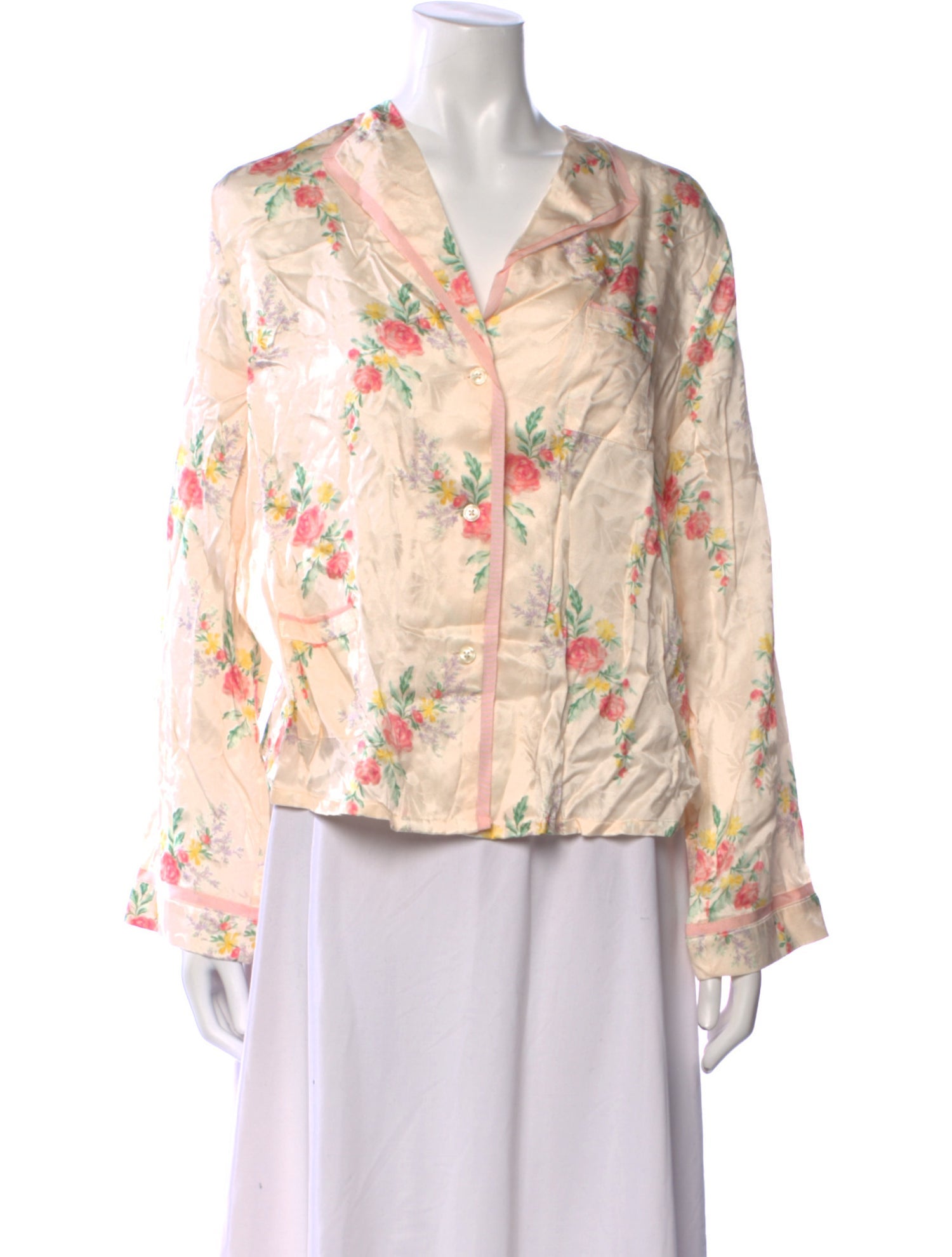 Morgan Lane Floral Print V-Neck Blouse