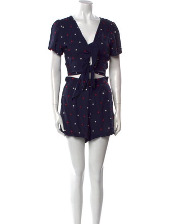 Morgan Lane Printed V-Neck Romper