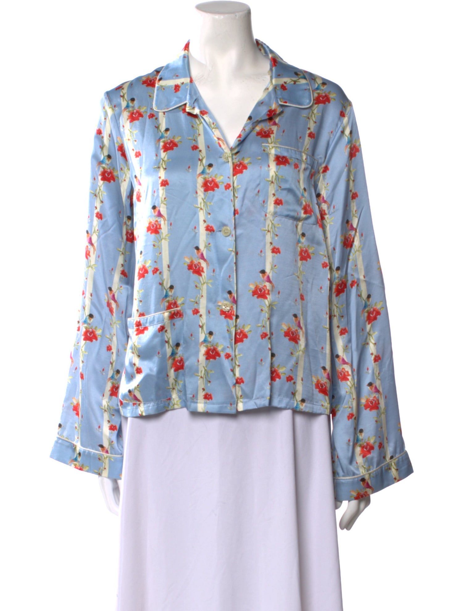 Morgan Lane Floral Print Long Sleeve Button-Up Top