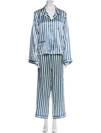 Morgan Lane Silk Striped Pant Set