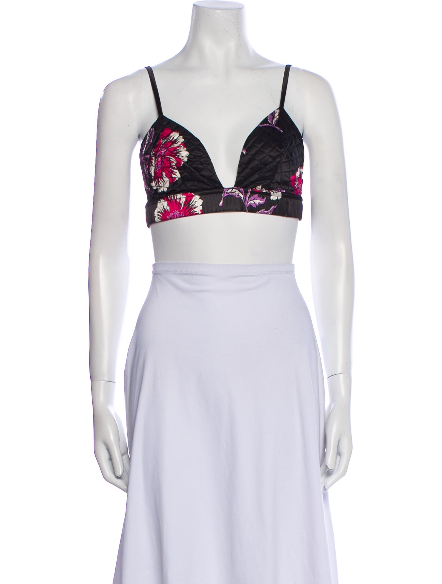 Morgan Lane Floral Print Square Neckline Crop Top