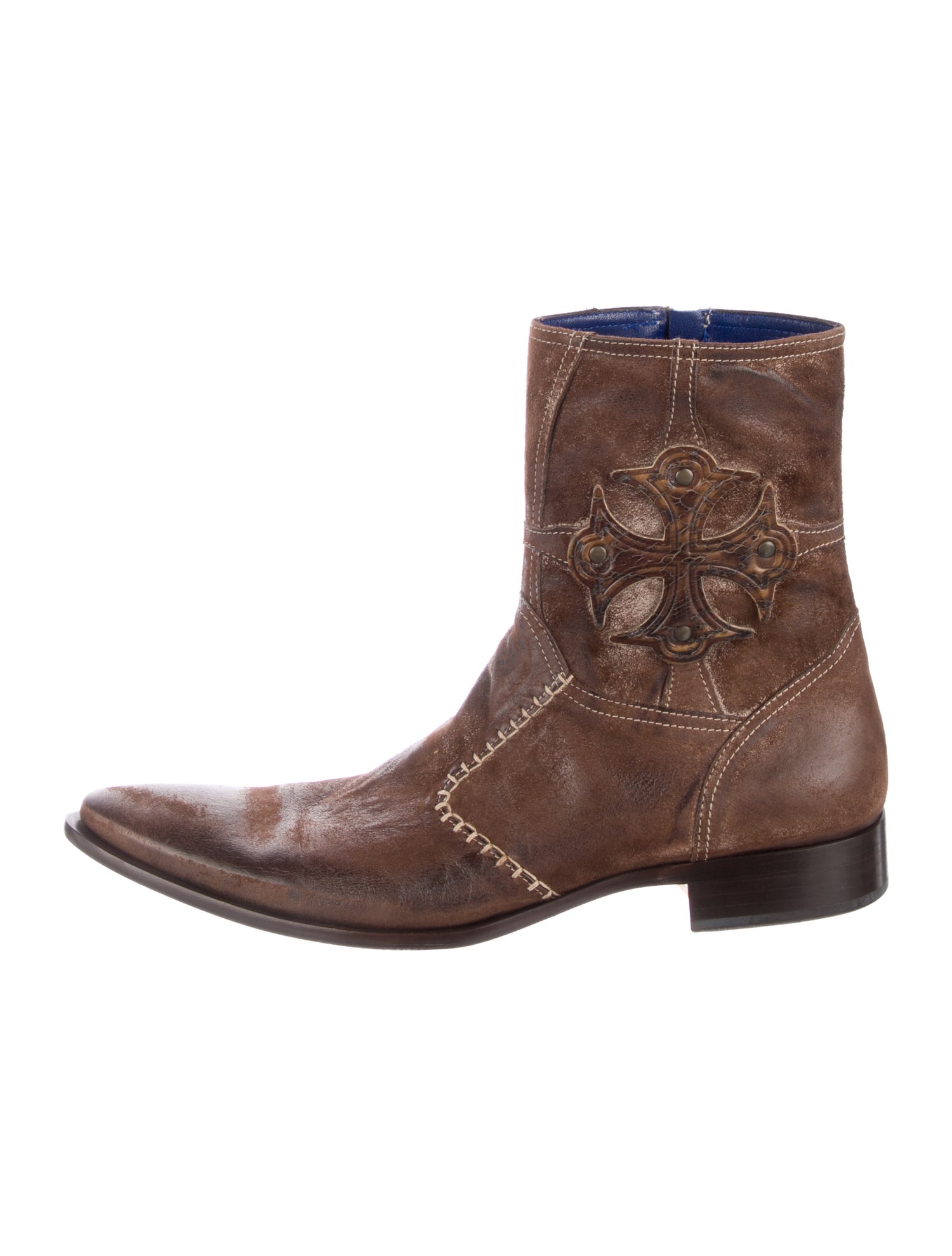 Mark Nason Suede Patterned Western Boots