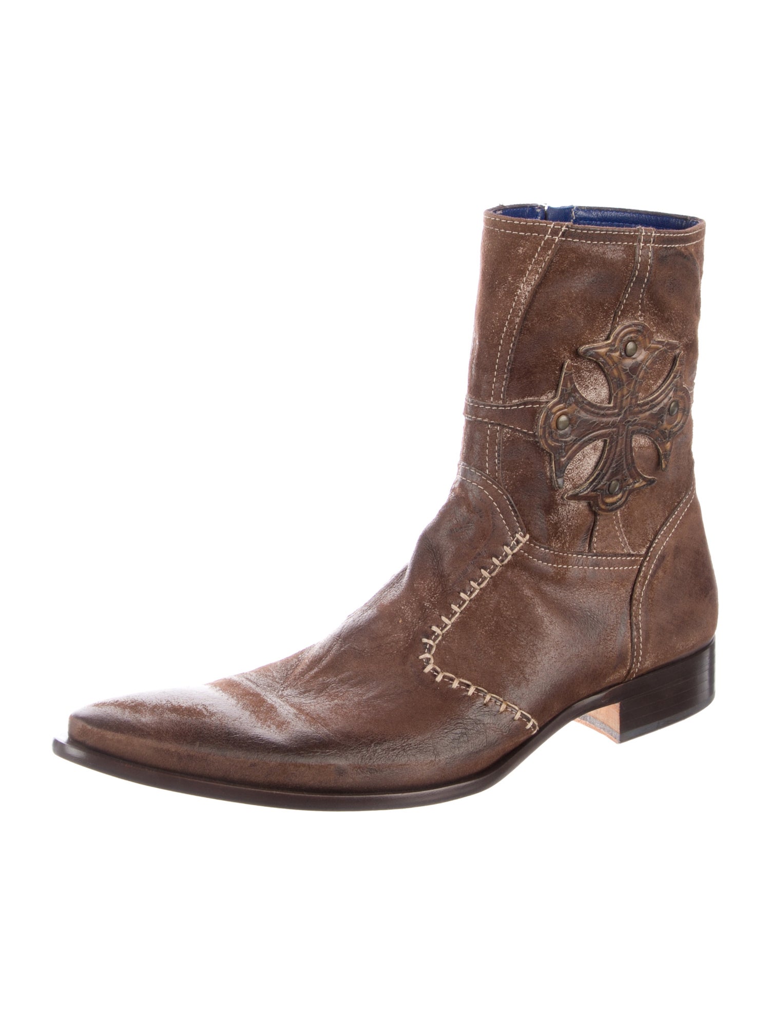 Mark Nason Suede Patterned Western Boots