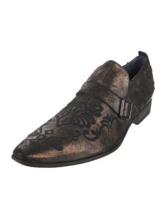 Mark Nason Leather Patterned Monk Straps