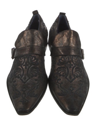 Mark Nason Leather Patterned Monk Straps