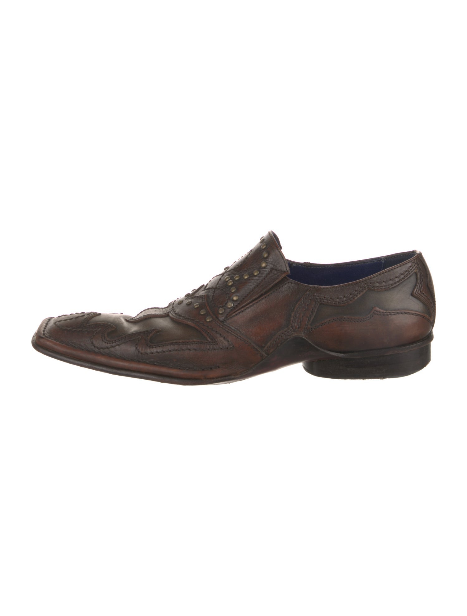 Mark Nason Leather Studded Accents Dress Loafers