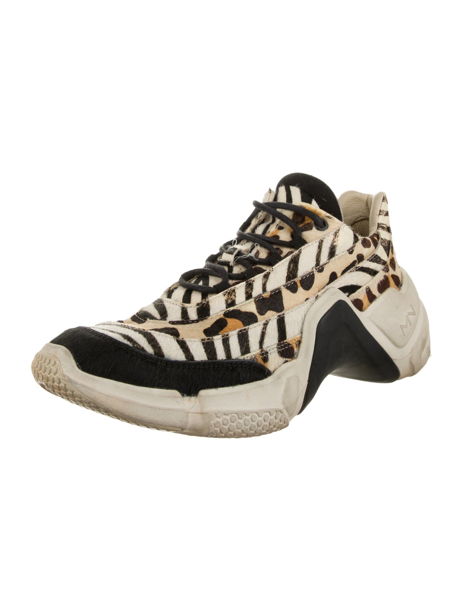 Mark Nason Ponyhair Animal Print Sneakers