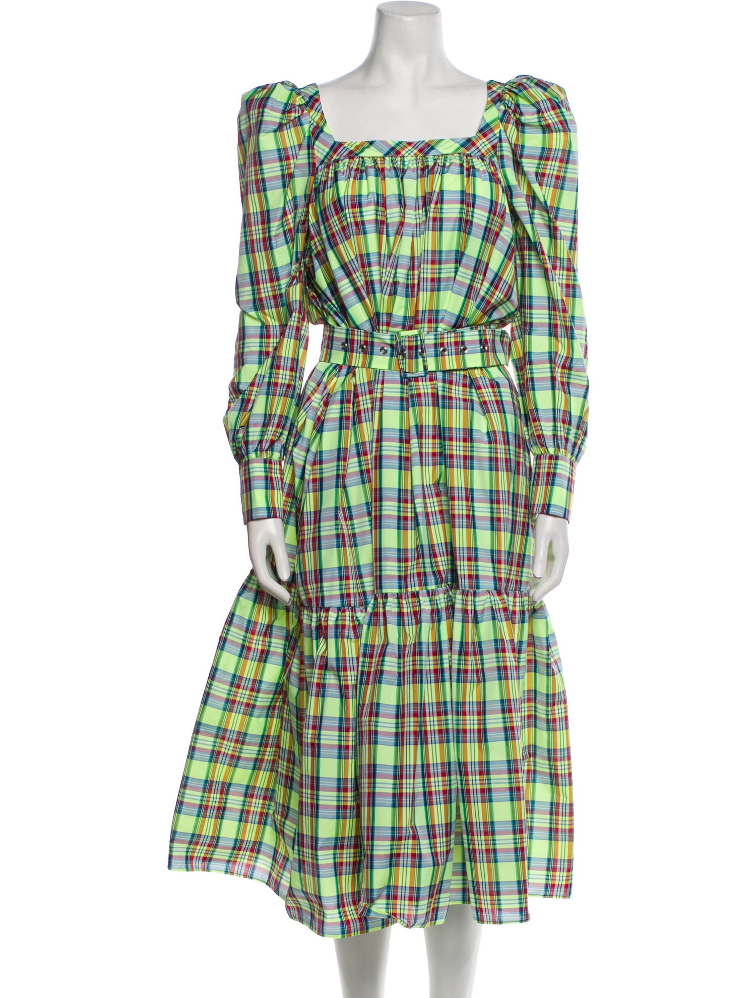 Mr. Larkin Plaid Print Long Dress