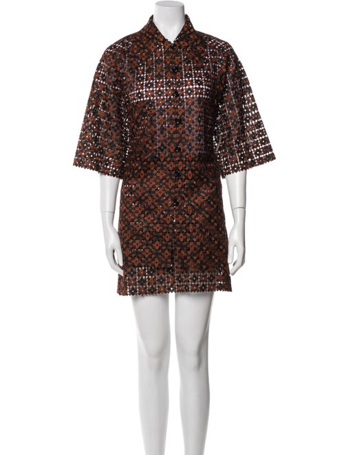 Mr. Larkin Lace Pattern Cutout Accent Skirt Set