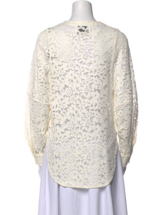 Mr. Larkin Lace Pattern Crew Neck Blouse