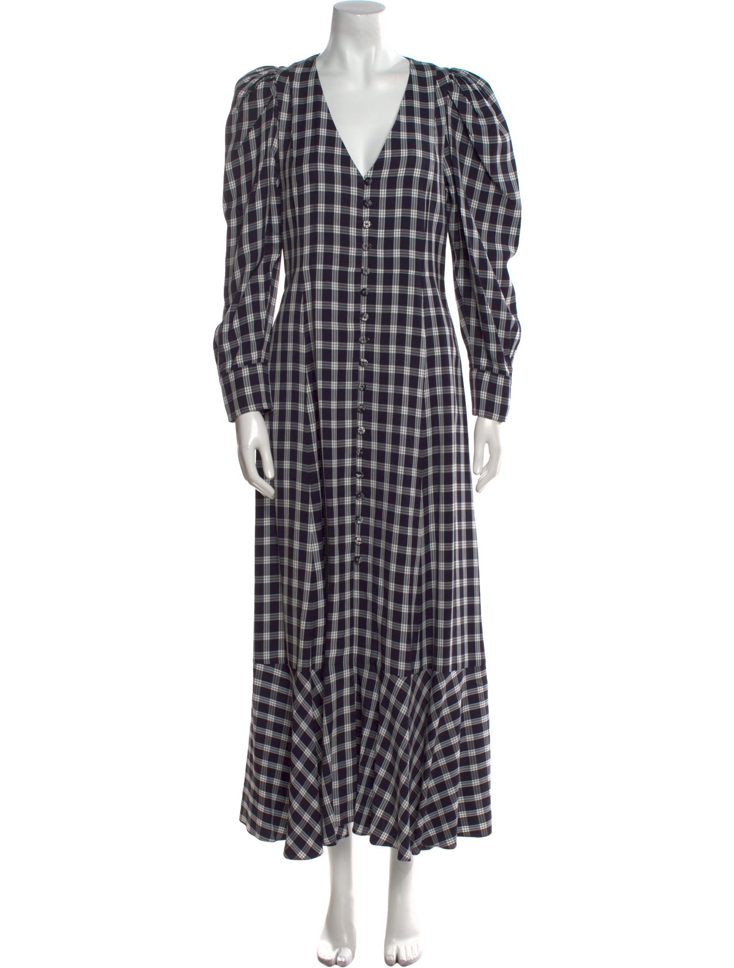 Mr. Larkin Plaid Print Long Dress