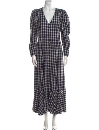 Mr. Larkin Plaid Print Long Dress